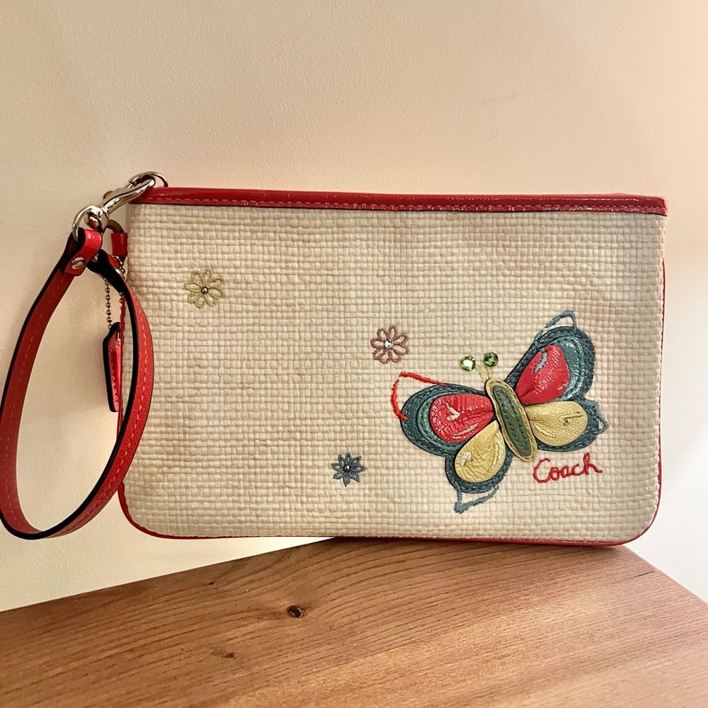 Coach butterfly wristlet